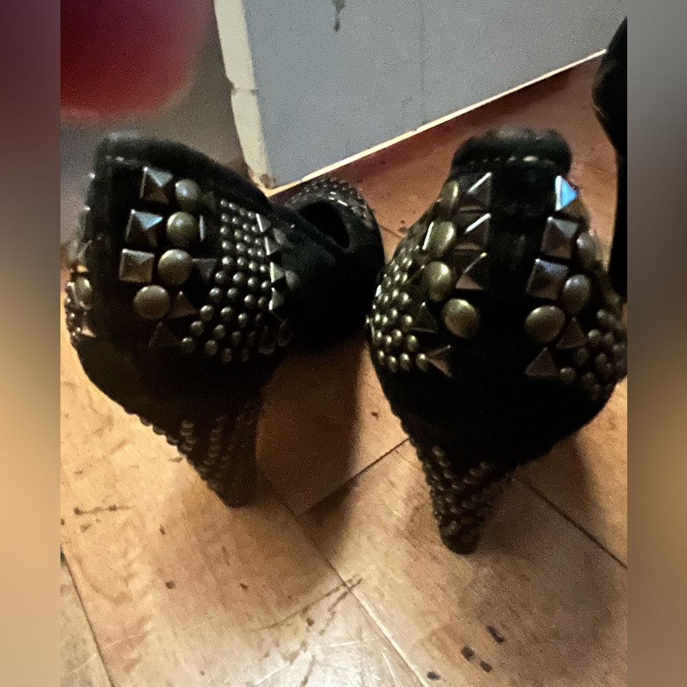Black spike heels